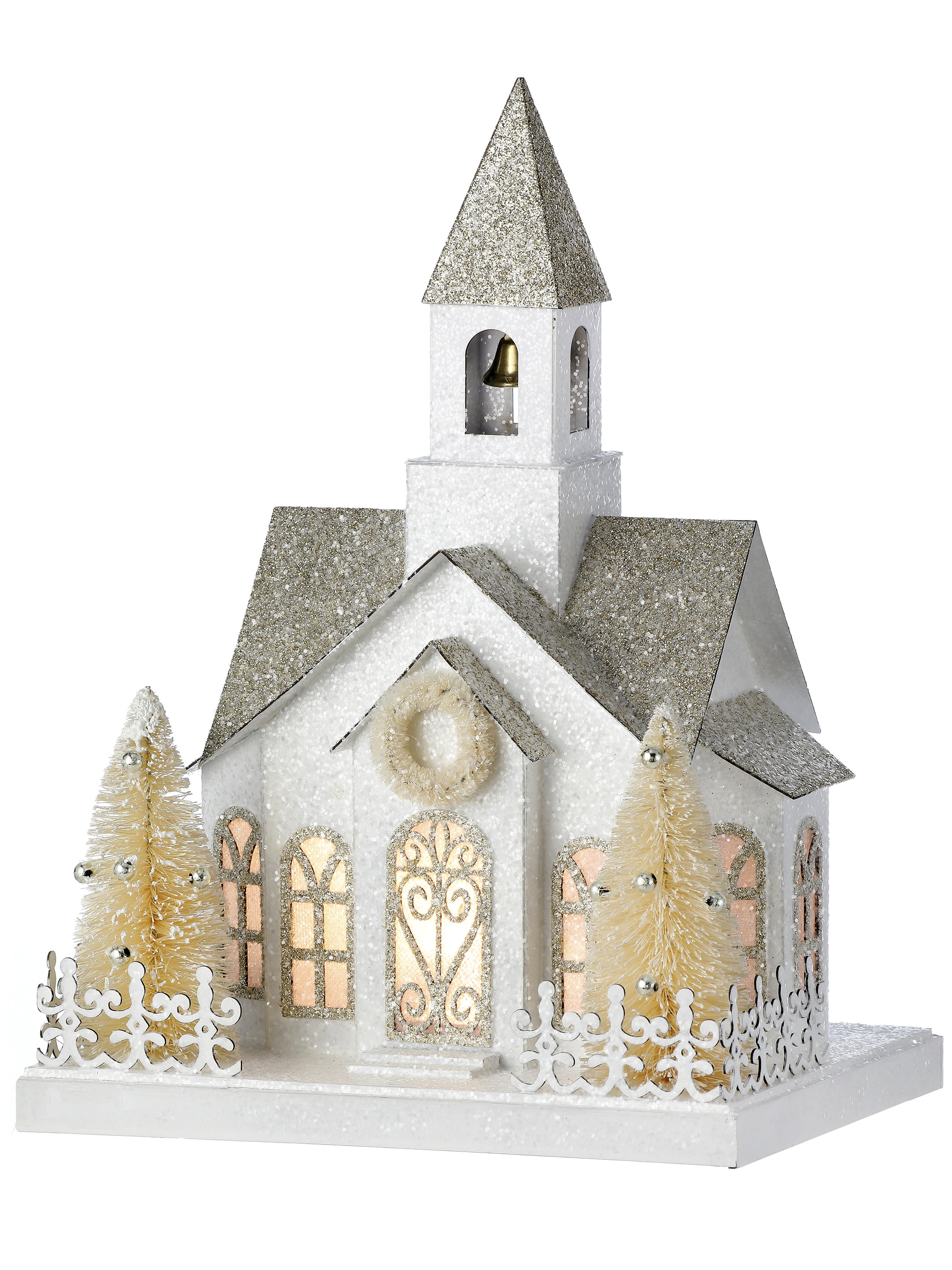 The Holiday Aisle® 11" LED Cardboard Vintage Snowy House & Reviews | Wayfair