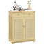 Buffet en bois massif - 2 tiroirs, portes, tablette réglable naturelle pour rangement fonctionnel, comptoir, tablette, espace décoratif