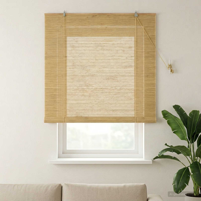 Bamboo Roller Blind, 40 cm W x 220 cm L
