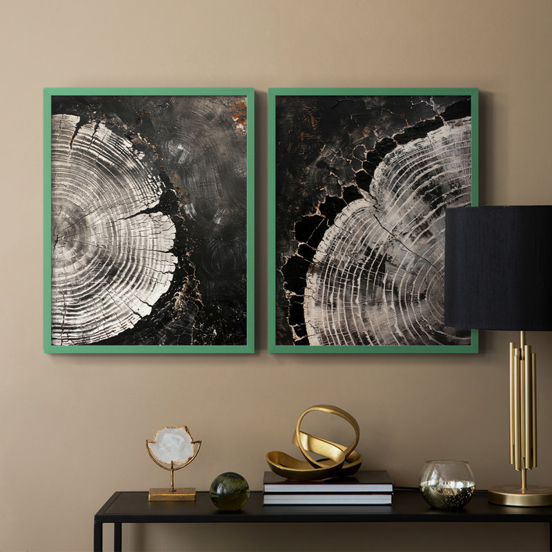 ABSTRACT Series CCII - Reproduction encadrée de qualité supérieure - prêt à être accroché - aucun clou requis - aucun clou requis