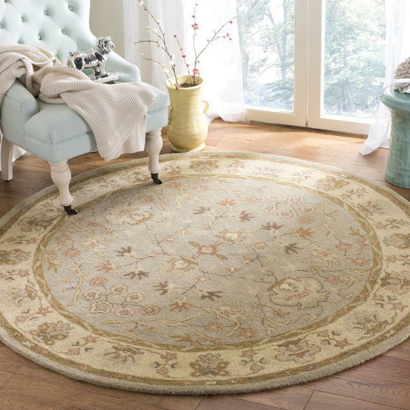 Tapis oriental en laine touffeté à la main Otwell, Rond 6 pi