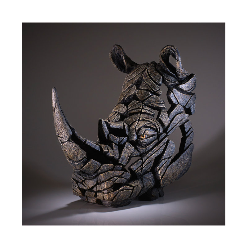 EDGE Sculpture Rhinocerous Bust 19.3in H