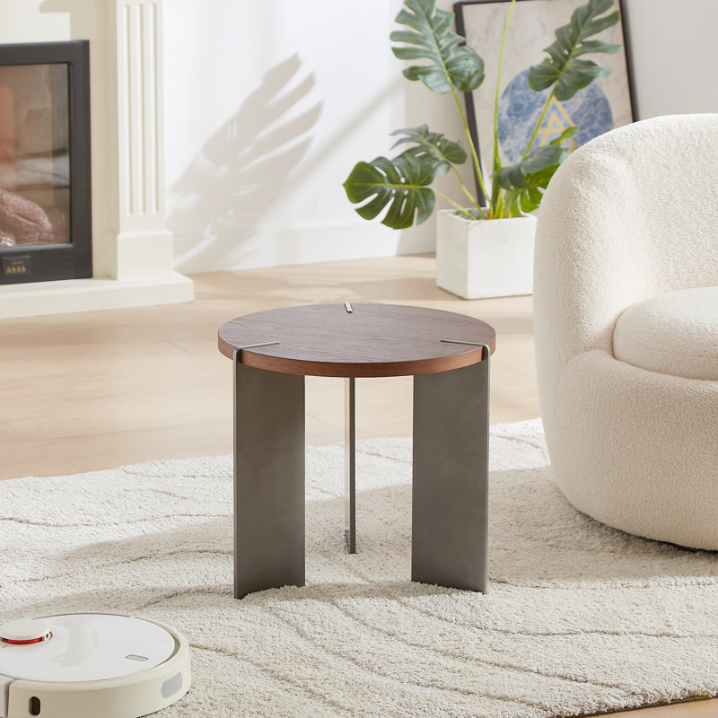 Table basse ronde, Brun
