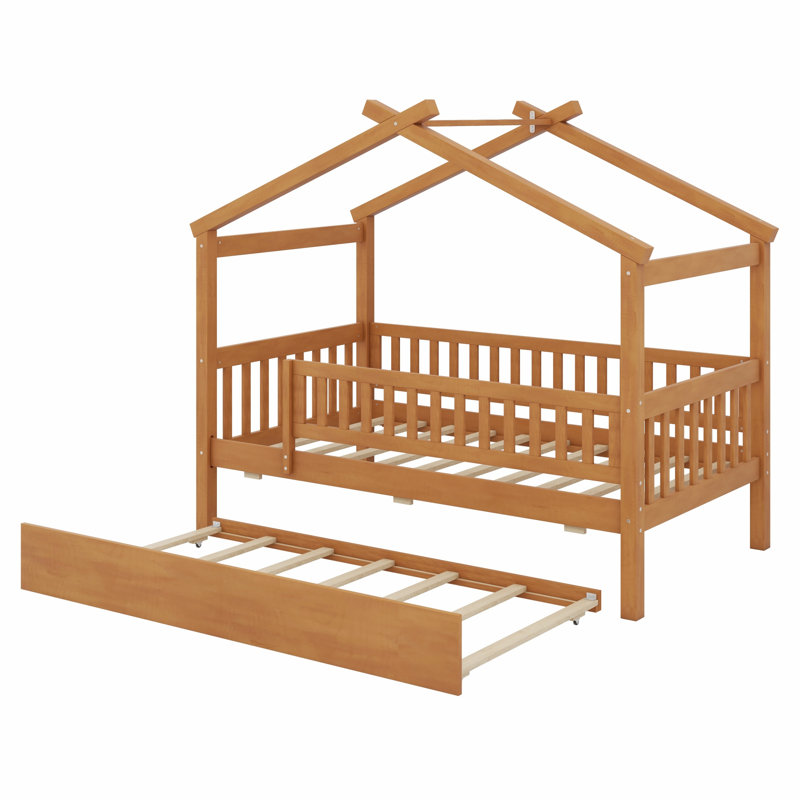 Lit en bois avec couchette, Noyer