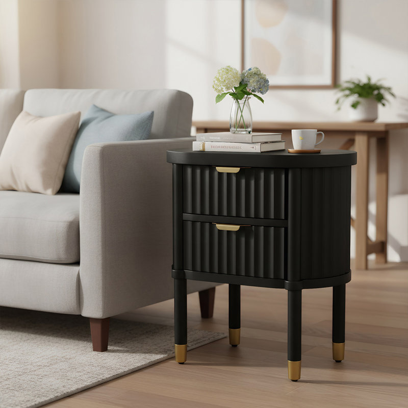 Table de chevet avec tiroir, table de chevet moderne avec tablette ouverte