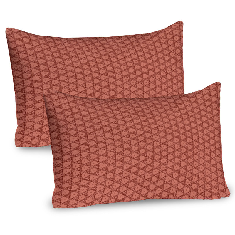 Dark Rust and Pale Rust Microfiber Pillow Sham Set