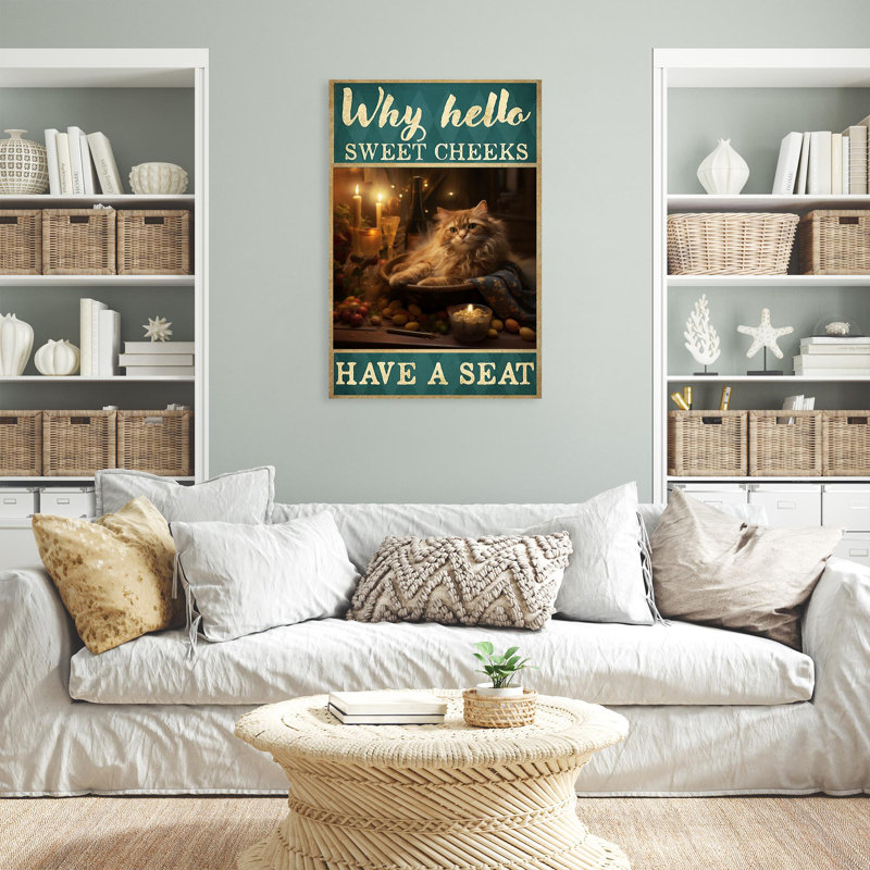 Impression sur toile Larey Cat, pourquoi bonjour les joues douces 2, H 36 po x l 24 po x P 1,25 po