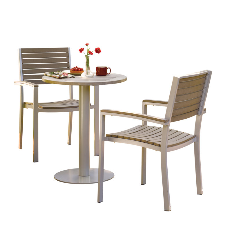 Travira Outdoor Round Bistro Table, 24" W x 24" L, Tekwood Vintage