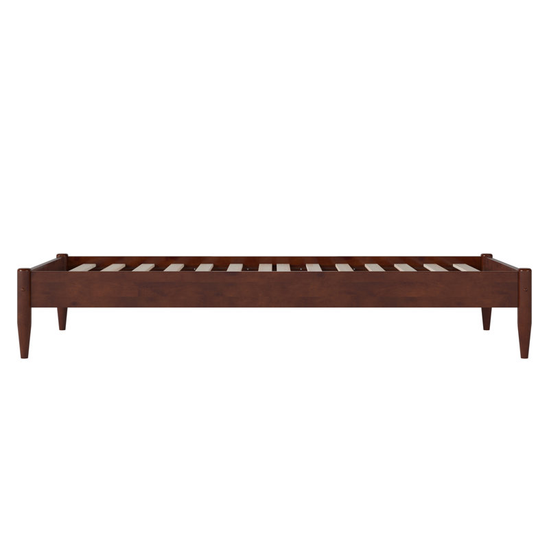 Structure de lit Anitia, Simple extra long, Noyer