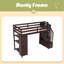Lit mezzanine simple avec tiroirs et tiroirs de rangement, lit mezzanine en bois avec tablettes-363916120