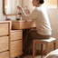 Coiffeuse avec miroir lumineux, 4 tiroirs, 1 chaise