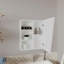 Pharmacie, 1 porte, 5 tablettes, 1 miroir, blanc
