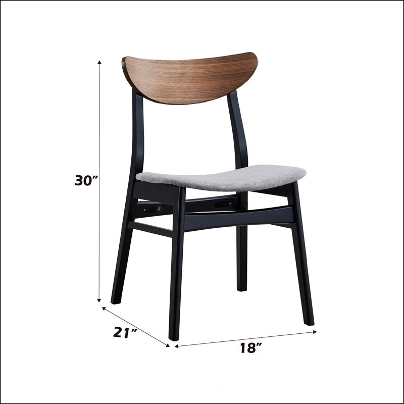 Chaise d'appoint en noyer et finition noire
