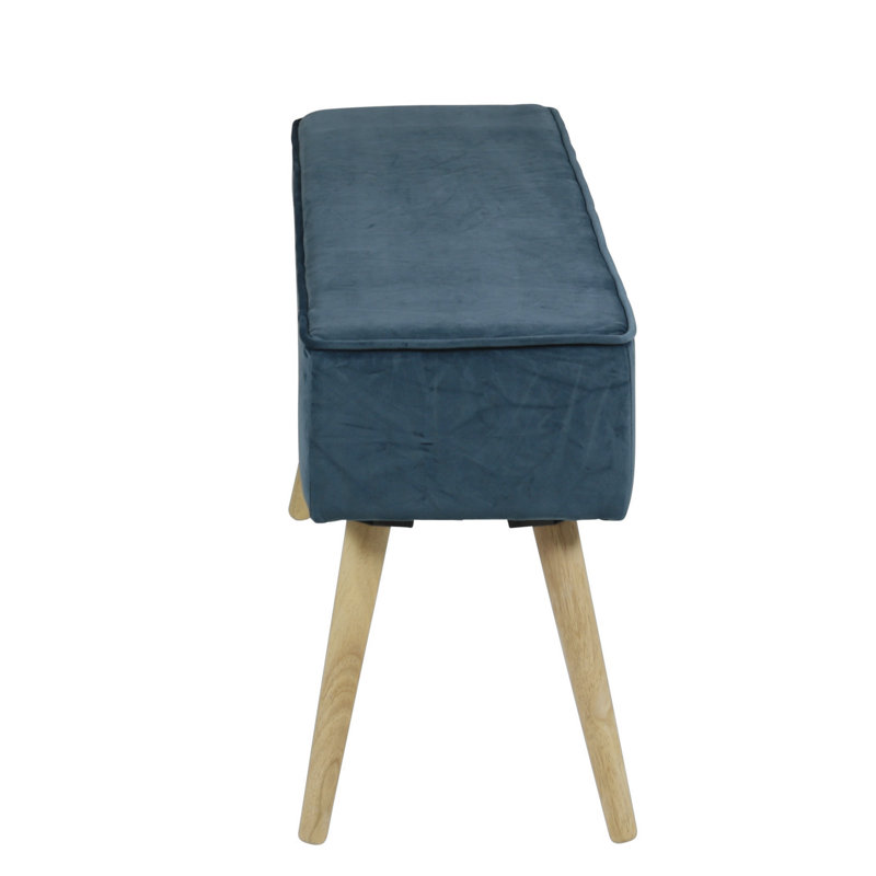 Mikaela Upholstered Bench, Dark Blue