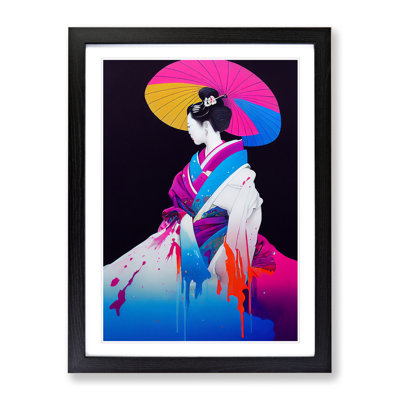Geisha Paint Splashed No.2 - Single Picture Frame Print