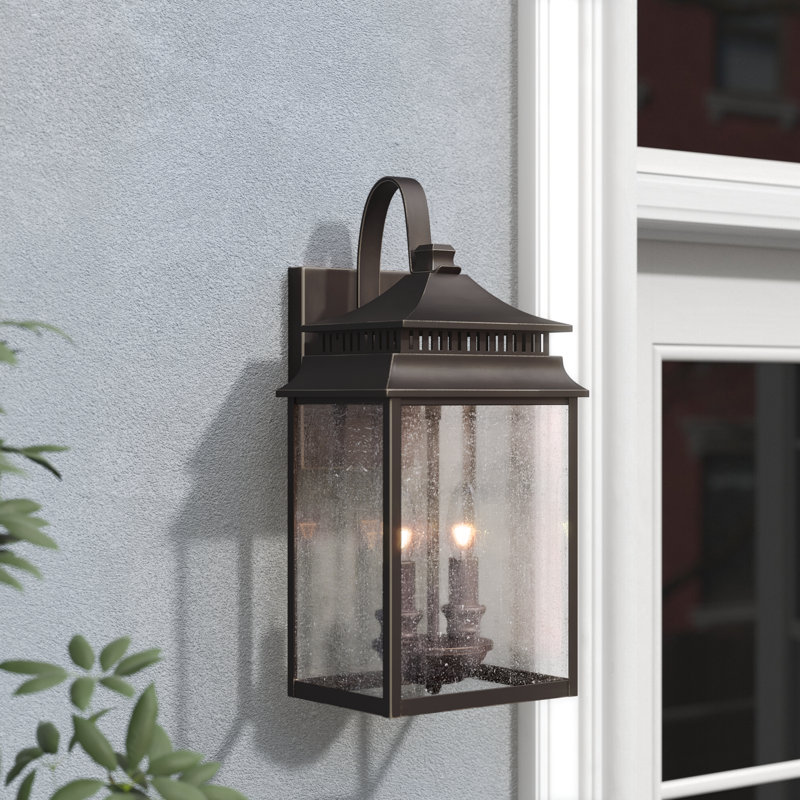 Lanterne murale d'extérieur en bronze huilé H 18,25 po Alif