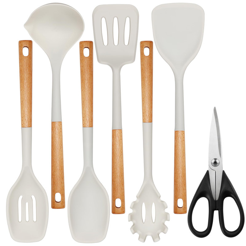 Ensemble d'ustensiles en silicone Wuyi, Blanc
