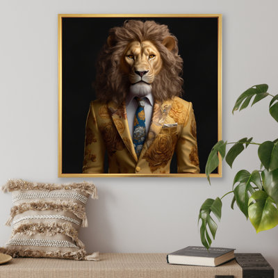 Lion en costume - art mural mode lion