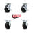 5 Inch Rubber on Steel Caster Set with Roller Bearings 2 Brakes 2 Rigid SCC|SCC-30CS520R-TLB-2-R520-2