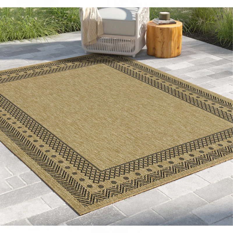 Black Indoor/Outdoor Area Rug, Runner 2'7" x 7'3"
