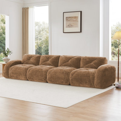 Oversized Tufted Velvet Modular Sofa