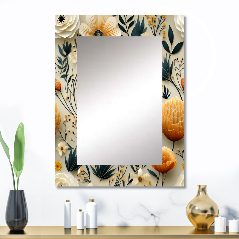 Ellerslie Botanical Nomad Boho Motif - miroir décoratif boho, 32 po x 24 po