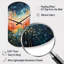 Bleu, rose, Mid Century Abstract Landscape - Mid Century, horloge murale asymétrique moderne-105567162