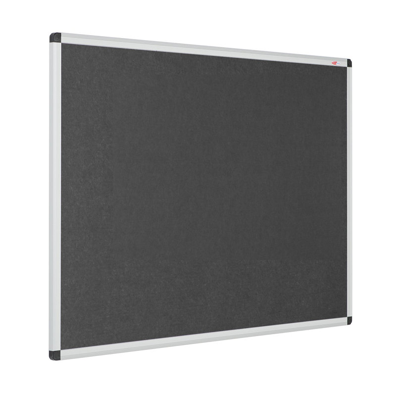 Aluminium Framed Resist-a-Flame Bulletin Board, 120cm H x 150cm W, Charcoal