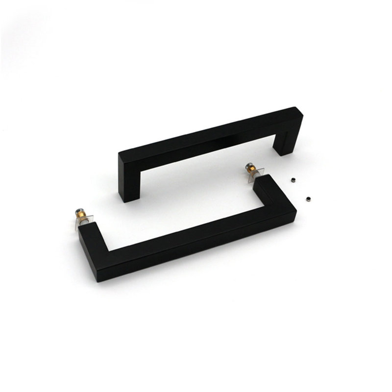 Poignées de porte carrées 8 po dos à dos, Noir mat