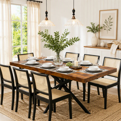 Retro Extendable Dining Table with Storage Box