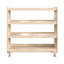 Chariot de rangement en bois de classe commerciale Bright Bright de 4 niveaux avec roulettes verrouillables