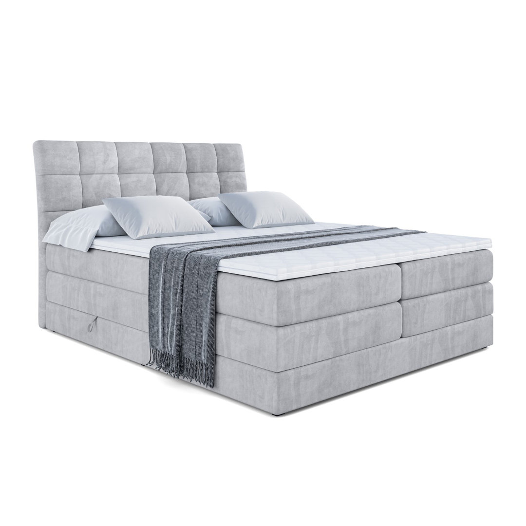 Boxspringbett mit Bettkasten und Topper