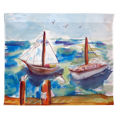 Two Sailboats Polyester Wall Hanging