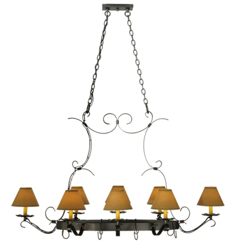Laramie Steel Handcrafted Oval Chandelier Pot Rack