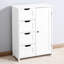 Armoire de rangement pour salle de bain blanche - Tablette réglable et 4 tiroirs, pour différents espaces modernes
