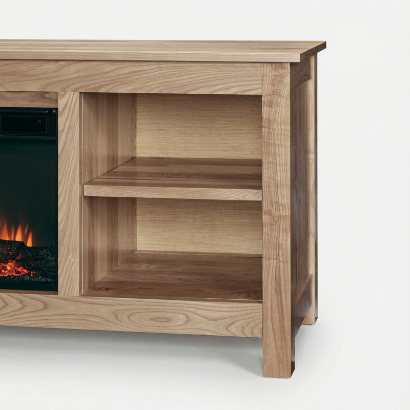 Charley 84" Electric Fireplace TV Stand, Caramel cendré
