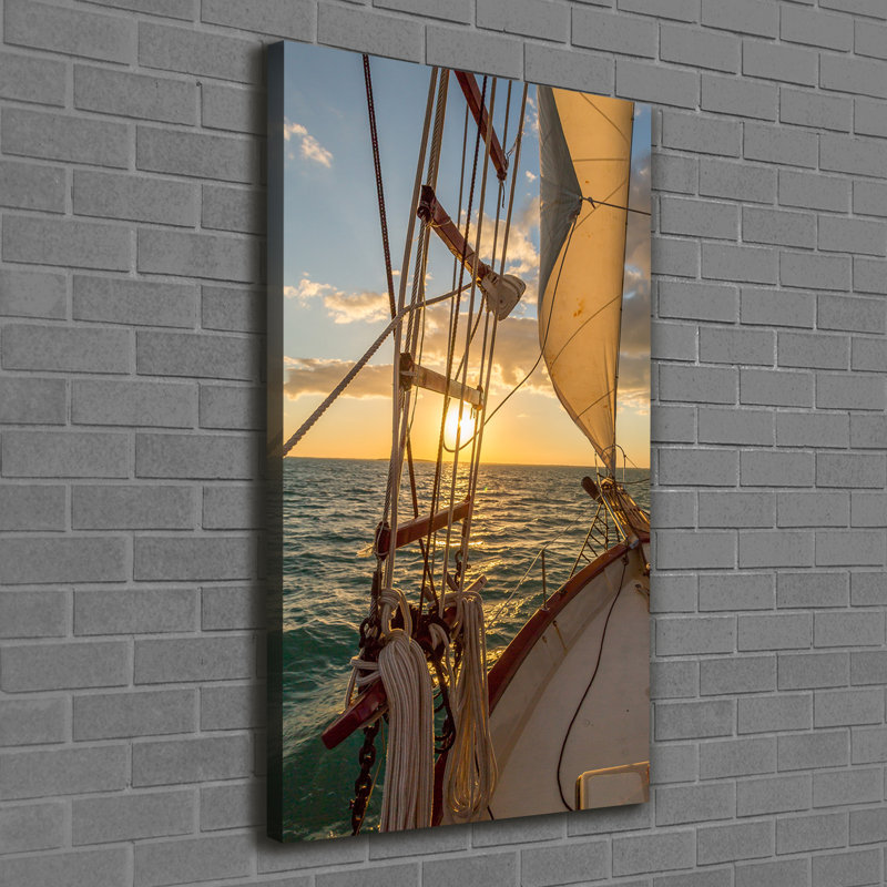 Yacht on the sea 1 Piece Wrapped Canvas Wall Art