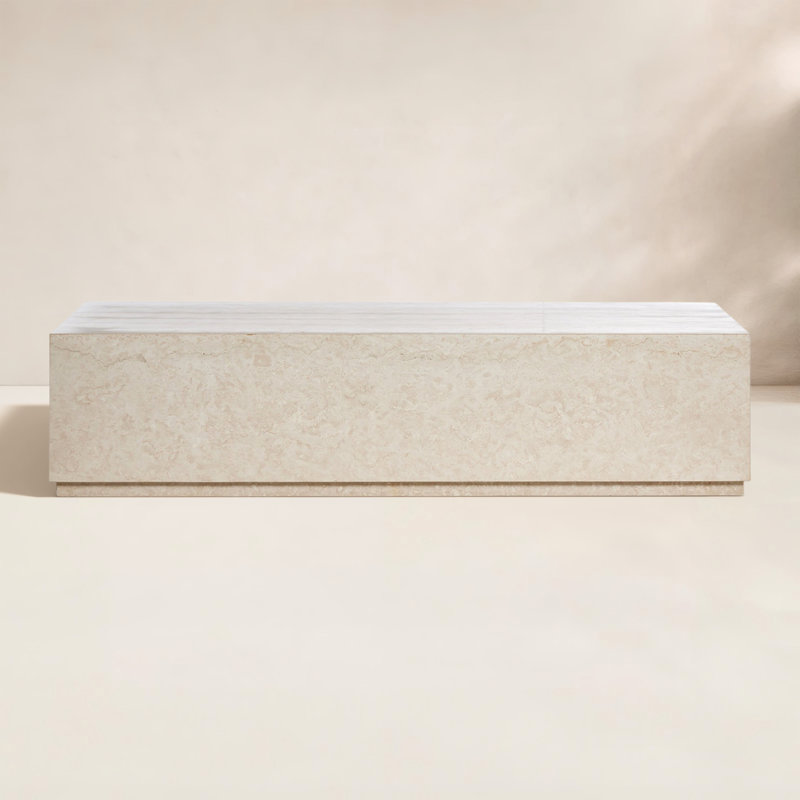 Oakland Outdoor Rectangular Coffee Table-Outdoor Cream Marble