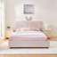 Kids Boucle Fabric Bed with Oversized Rabbit Ear Headboard, LED Lighting & 4 Storage Drawers-91399875