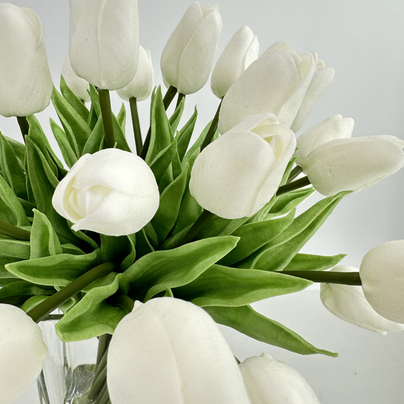 Arrangement de vases hauts 30 tiges ivoire