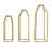 3 Piece Gold Stainless Steel Table Vase Set