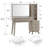Carsin 48" Fluted Makeup Vanity Desk with 36" Big Lighted Mirror, Wood Bedroom Vanity with Lights & Glass Top, Charging Station-1129119142