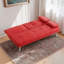 Canapé-lit futon en cuir 67 po avec porte-gobelet et dossier réglable 67 po-44095704