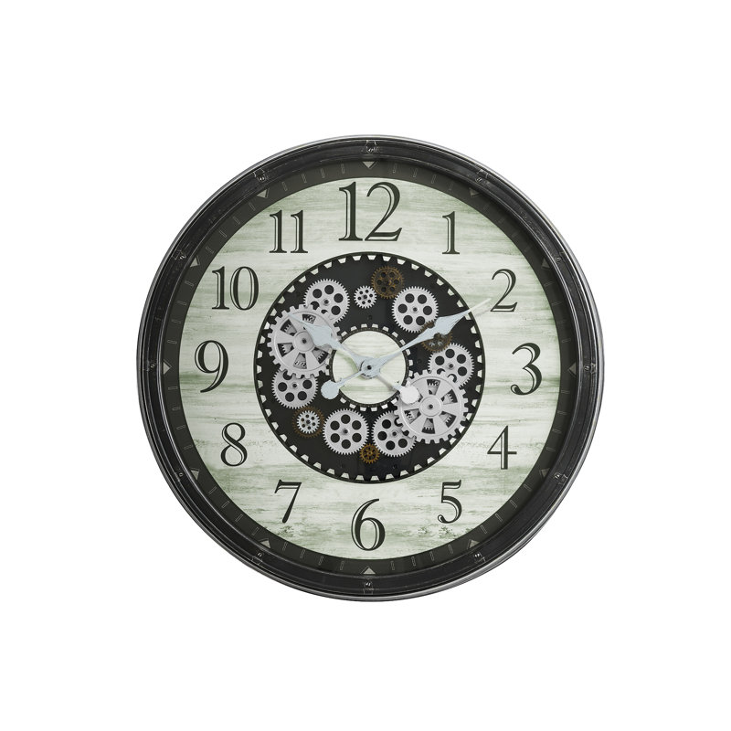 Rond, mécanisme d'engrenage, grande horloge murale