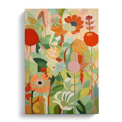 Hostim Flowers Orphism Style Vol.9 - Wrapped Canvas Print