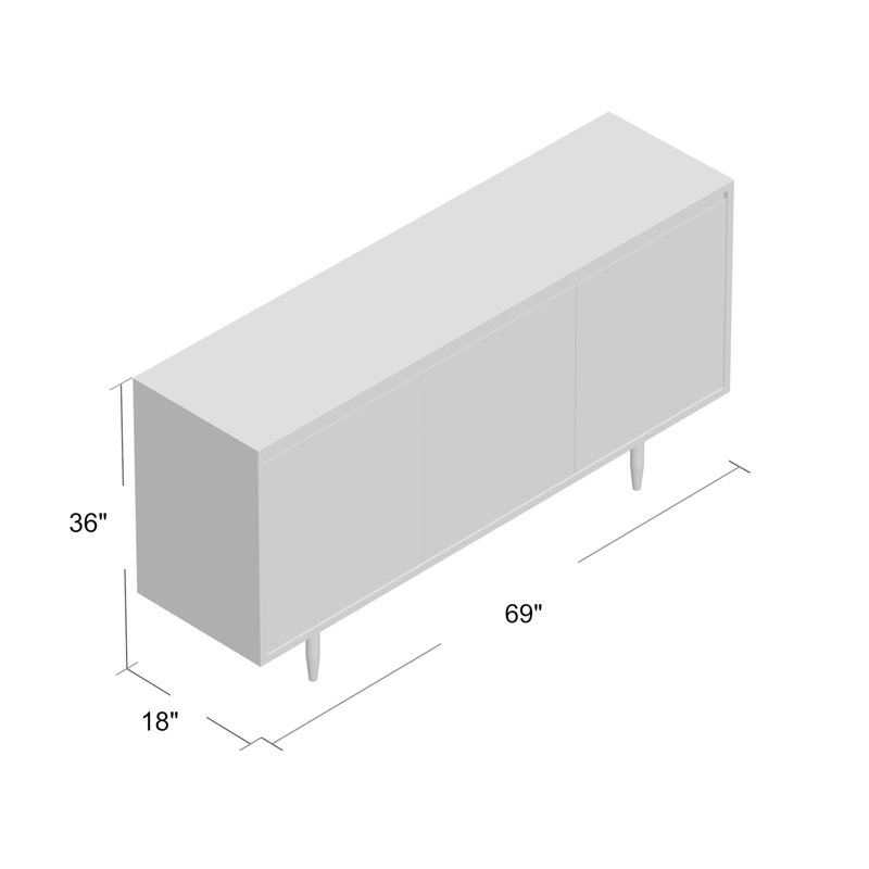 Hammer 69'' Solid Wood Sideboard