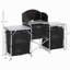 Table de cuisine pliante en aluminium pour le camping Outsunny avec pare-brise et 3 armoires fermées