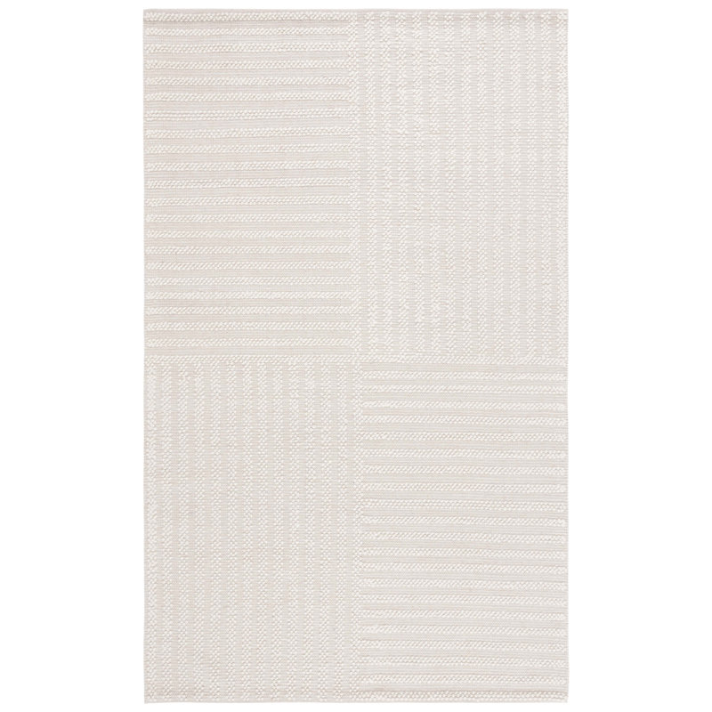 Diari Hand Woven Wool/Cotton Rug in Ivory, Square 6'