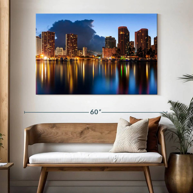 Sireci Honolulu Nightscape, 34" H x 51" W