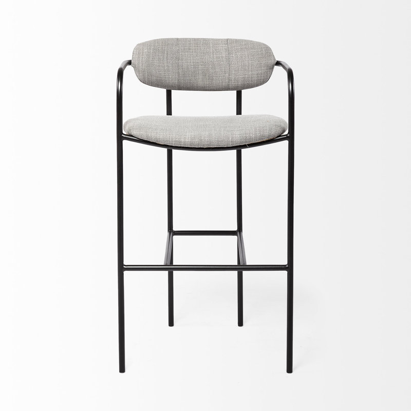 Tabouret en tissu Biélorussie, Gris bronze, Très grand (siège d'une hauteur de 39,76 po), Gris